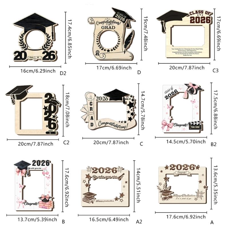 Elegant Wooden Picture Frame Solid Wood Photo Frame Specially Designs for 2026 Graduate to Display Treasure Moment