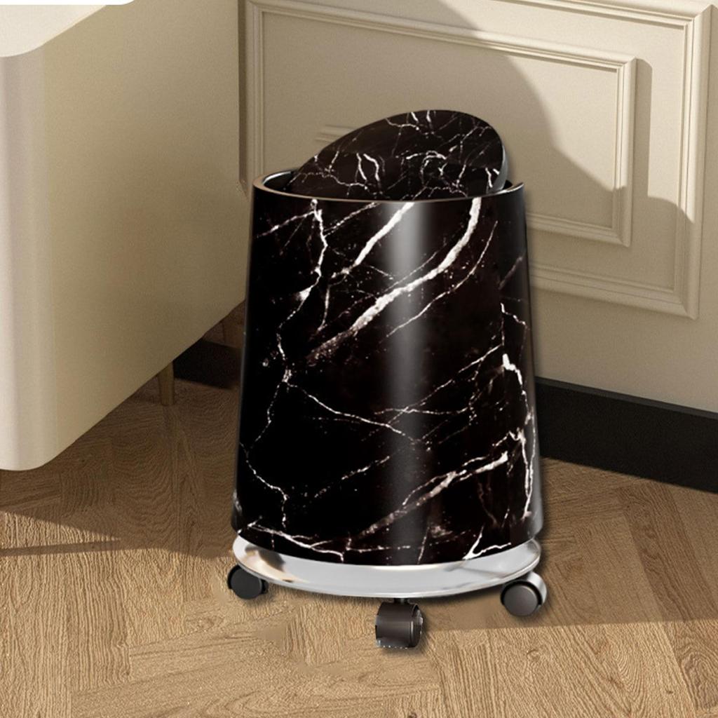 Marble Bathroom Trash Can Household Bin Reusable Rubbish Garbage Container Removable