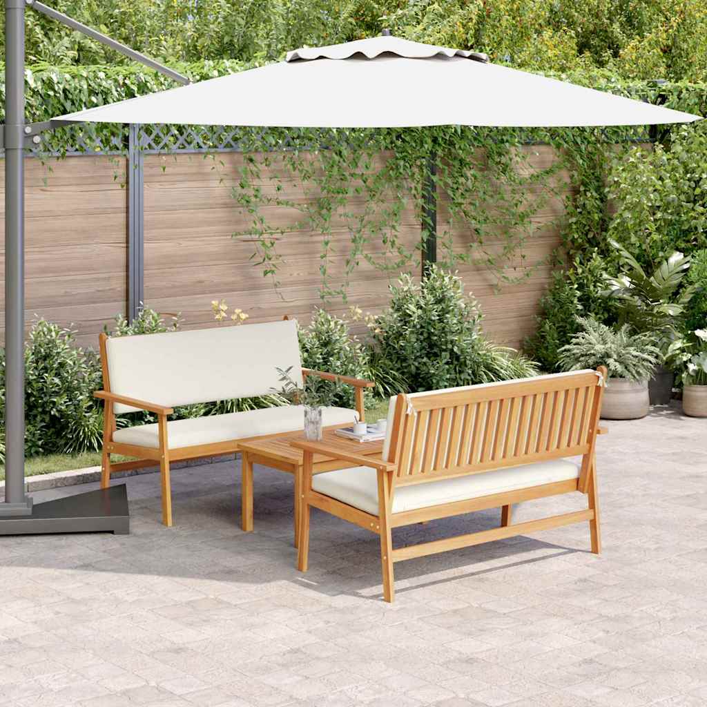 Garden Sofa Set 3 Pcs Brown 120 X 65.5 X 79 Cm Solid Acacia Wood