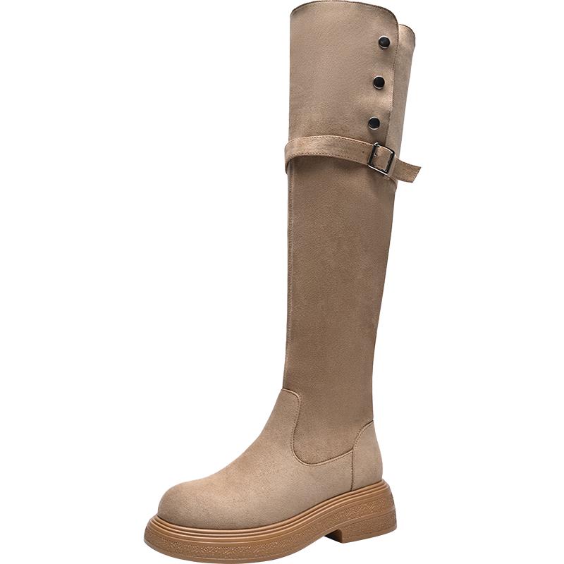 ZHR Retro Velvet Elastic Over-the-Knee Boots 39 абрикосовый