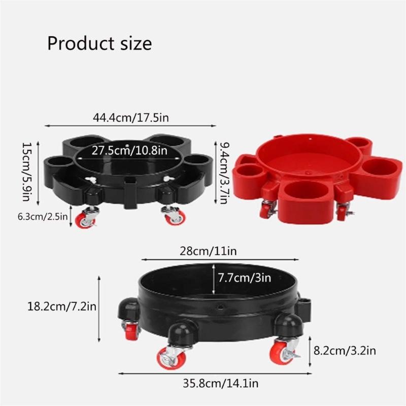 5 Gallon Professional Detailing Bucket Dollies Wash Bucket Dollies Detailing Wash Bucket 360 Degree Rotating Wheel Caste