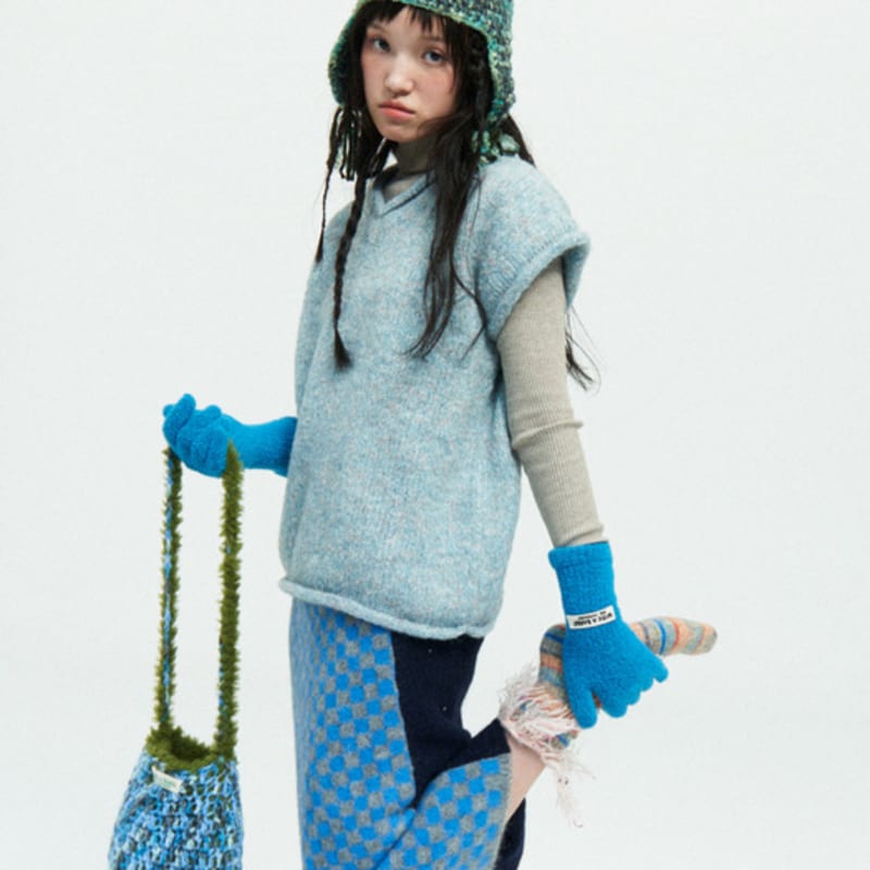 MISU A BARBE TWINS EAR BEANIE BLACK TEAL