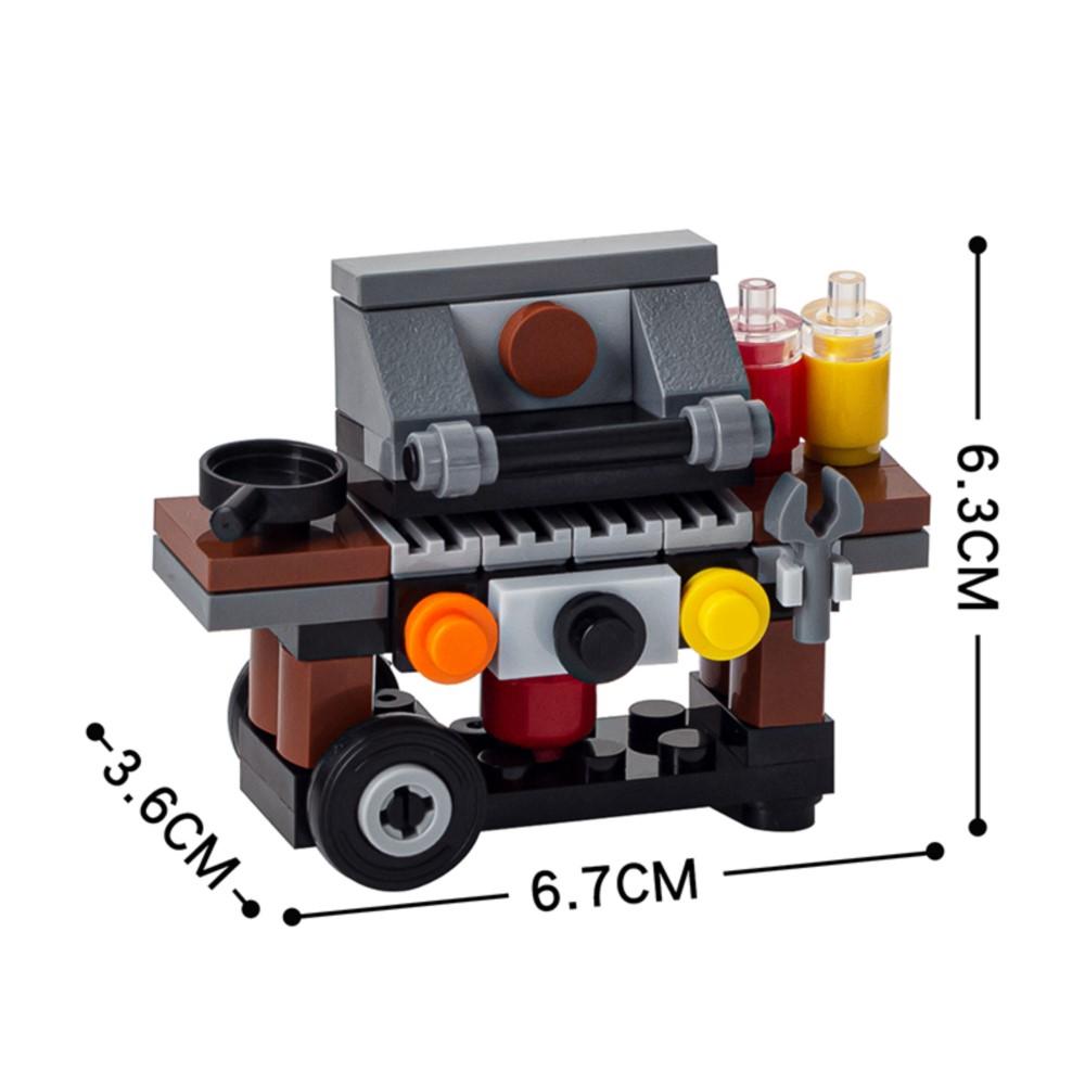

MOOXI City Furniture 54Pcs Bricks Barbecue Grill BBQ MOC Action Figures Parts Model Building Blocks Toys For Kids Gifts MOC4034