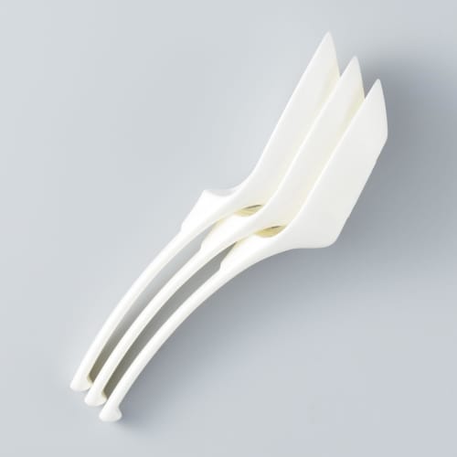 Kai Corporation KAI 3-Piece Set of Ladle Spoons for Convenient Soup Scooping, with Anti-Slip Stoppers, Dishwasher Safe, White, Made in Japan, DH8114