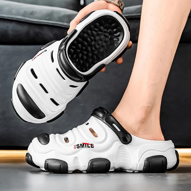 Fashion 2025 Men Shoes Slippers Men Garden Flat Sandals Platform Sandals Man Summer Sandals Male Sneakers Outdoor Flip Flops Home Clogs