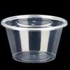 Disposable Round Plastic Takeout Containers with Lids, 480ml