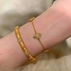 2026 New Gold Cross Pestle Zircon Diamond Chain Five Flower Bracelet Women's Niche Design New Chinese Bracelet Bracelet