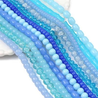 Perline di cristallo di colore blu Perline spaziali sciolte per bracciale, collana, gioielli fai da te, accessori per la produzione artigianale