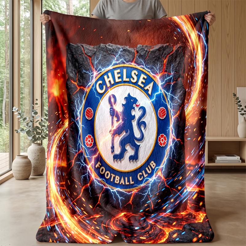 Chelsea FC Theme blanket Soft Flannel Blanket Plush Throw Blanket Cozy Sofa Bed Blanket for Home Decor