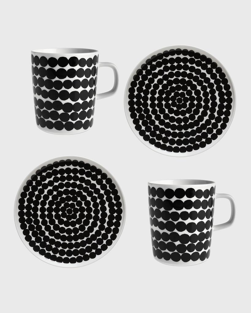 Marimekko Pair Set Mug 250ml Plate 20cm Cup Tableware Black X White Lacy Matte 071605 190 [item]