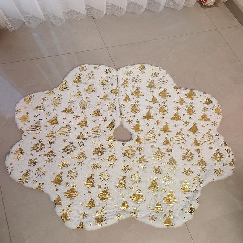 

WTEMPO Christmas Tree Skirt Christmas Tree Snowflake Patterns Printed Xmas Tree Skirt Winter Indrro Outddor Party Christmas Tree Decor Mat 1pc золотой