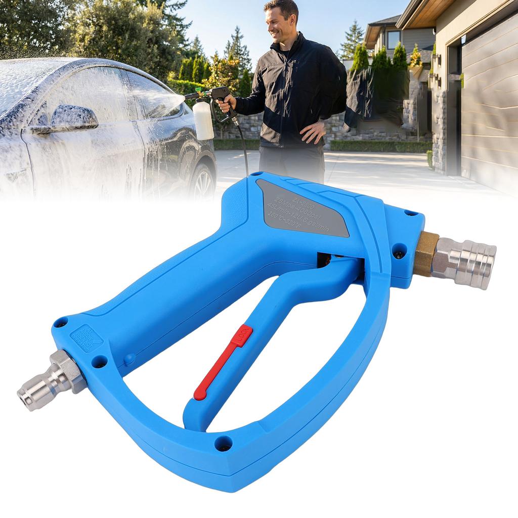 Short Pressure Washer   4080 PSI High Pressure Spray   With 1Celsius4 Inch Quick Connector M22-14mm Thread 2 Adapters 1 Nozzle