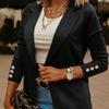 Herbst Winter Frauen Mode Einfarbig Revers Anzug Jacke Büro Freizeit Anzug