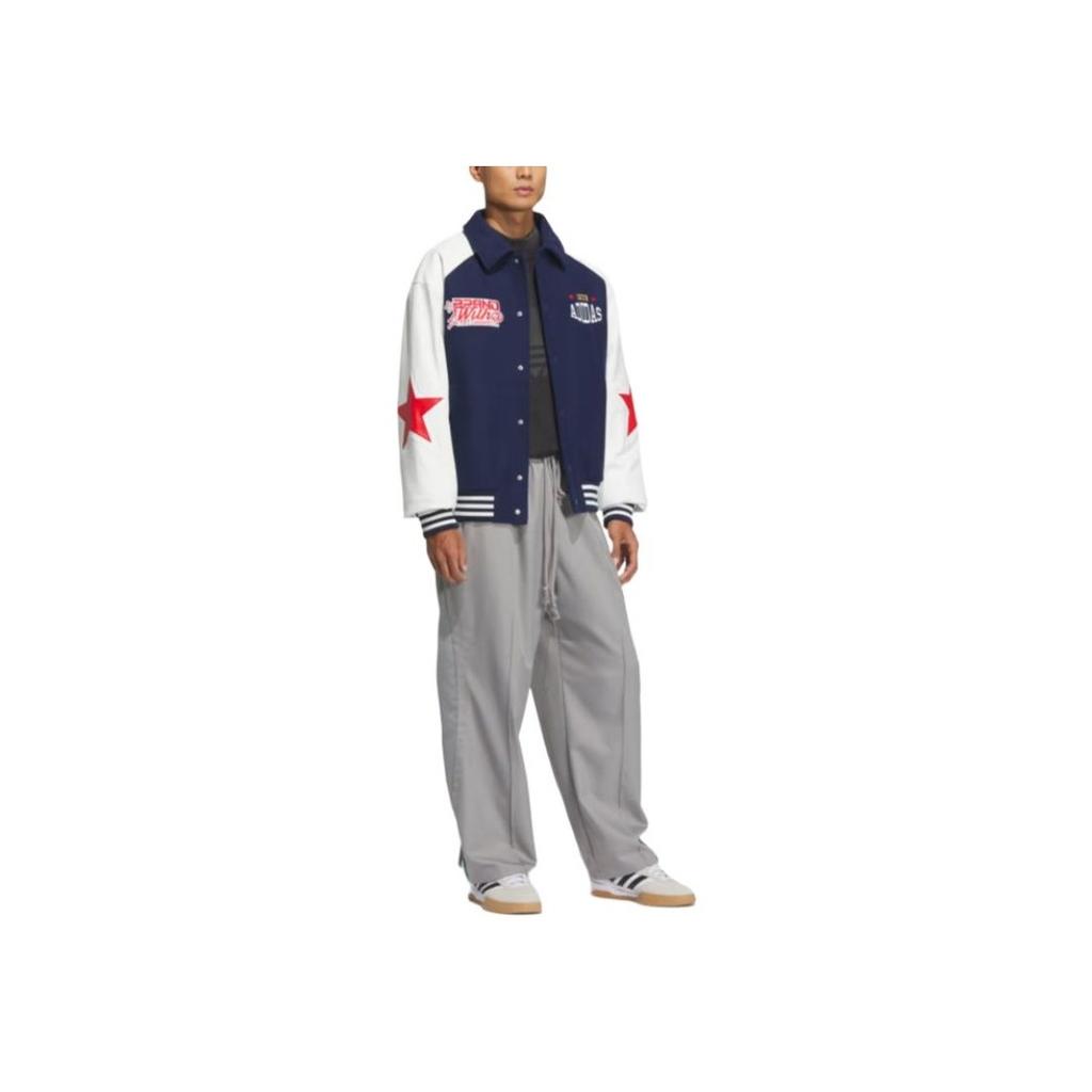 Adidas Originals Bbrtr Comfortable Sports Warm Polo Neck Loose Jacket Unisex Jacket Deep-Indigo Bright-White JN0775