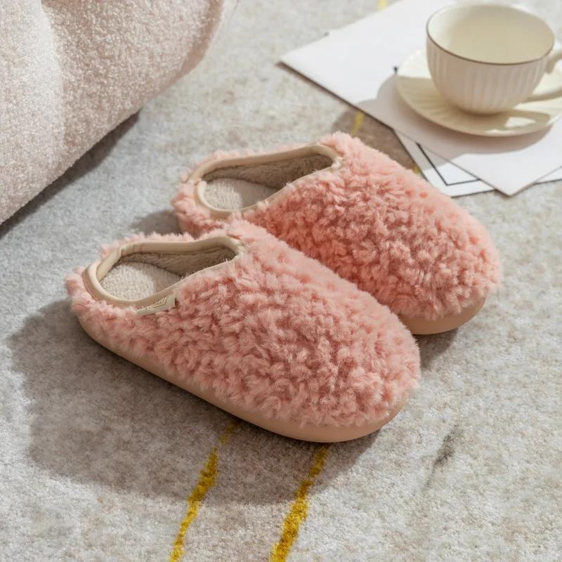 Fashion Women Slippers Winter New Short Plush Indoor Flat Slides Comfort Soft Furry Bedroom Slipper Fluffy Cotton Shoes