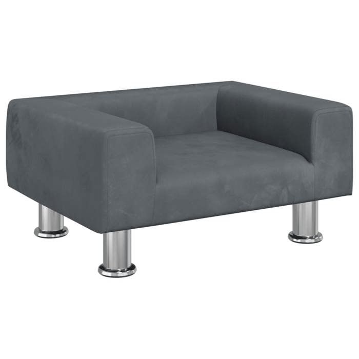 VidaXL Canapé pour enfants gris foncé 50x40x26,5 cm velours 3196338