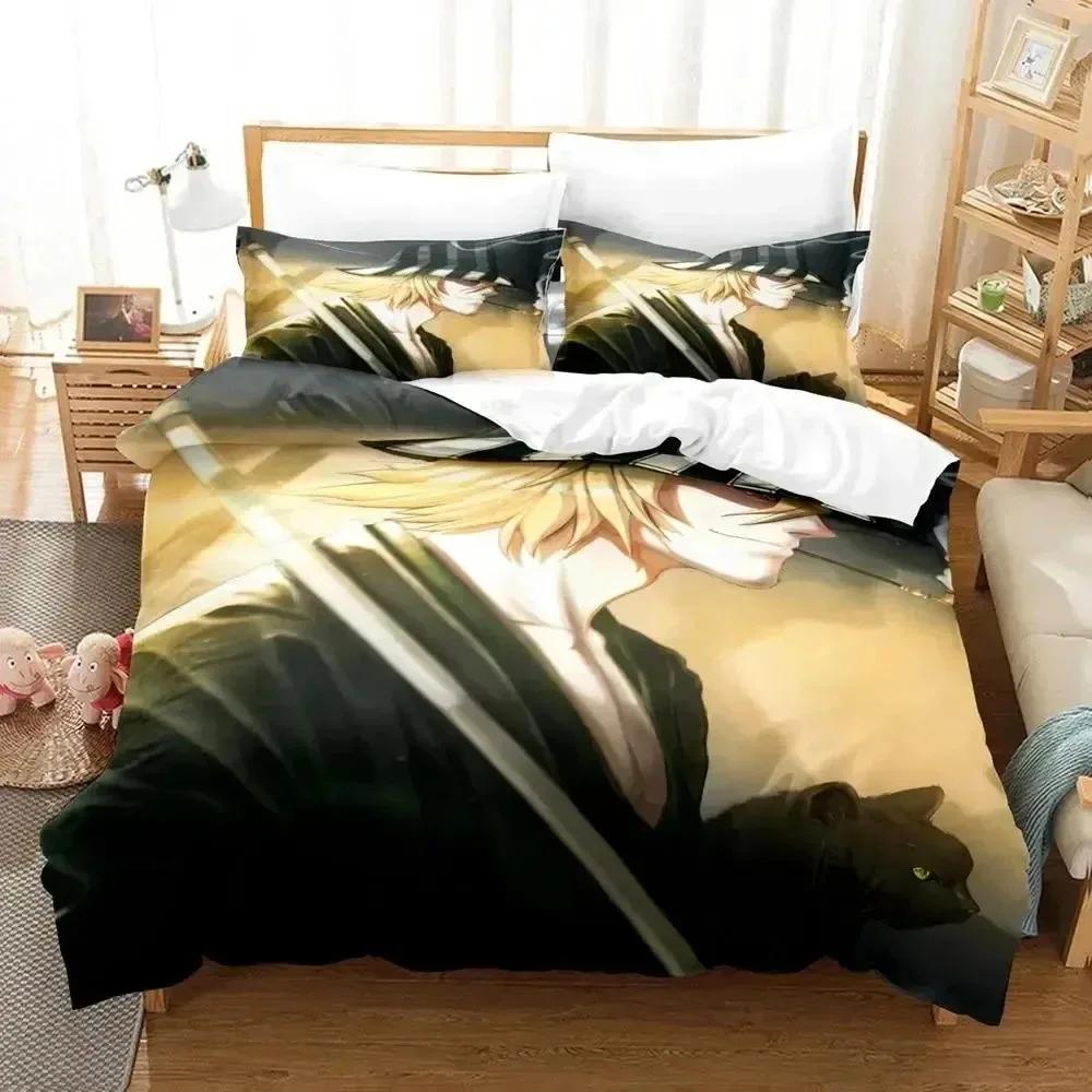 Anime Bleach Urahara Kisuke Sängkläder Set Påslakan Sängset Påslakan Örngott Täcke King Queen Storlek Pojkar Vuxna Sängkläder