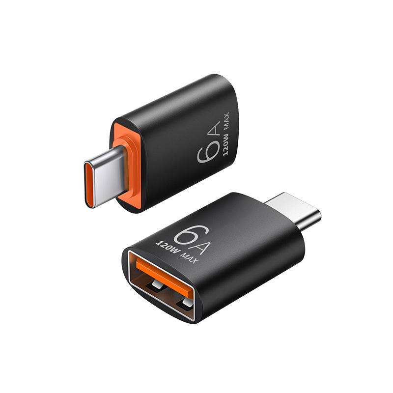 USB-C to USB 3.1 OTG Adapter, 6A Fast Charge & Data Transfer, Gold Aluminum for Mobile Phones