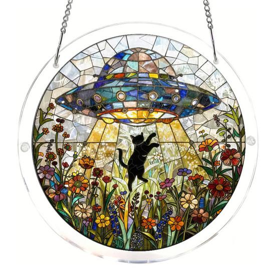 Yousheng Acrylic Puzzle Suncatcher DIY Jigsaw Puzzle Suncatcher Kit with UV Printed Design Colorful Window Hanging Ornament for Home Garden Decor