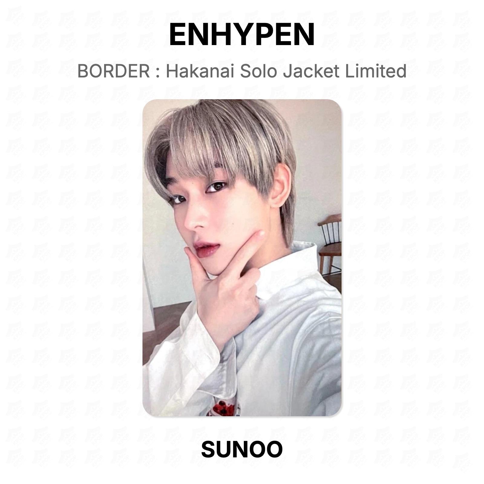 ENHYPEN BORDER : Hakanai Solo Jacket Limited Official Photocard SUNOO