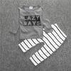 Stylish 2pcs Suit For Baby Kids Featuring Letter Printed Long Sleeve Shirt And Pants