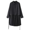 Long Sleeve Plus Size Black Cotton Vintage Dot New In Dresses for Women Casual Loose Spring Autumn Shirt Dress
