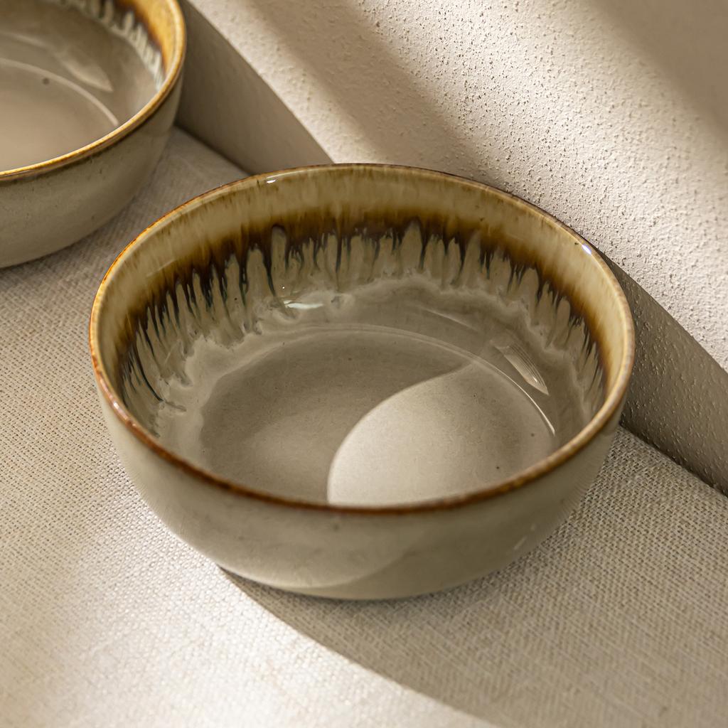 Vintage Kiln-Changed Ceramic Bowl Salad Bowl Home Restaurant Specialty Bowl Ramen Bowl Tableware Round Bowl