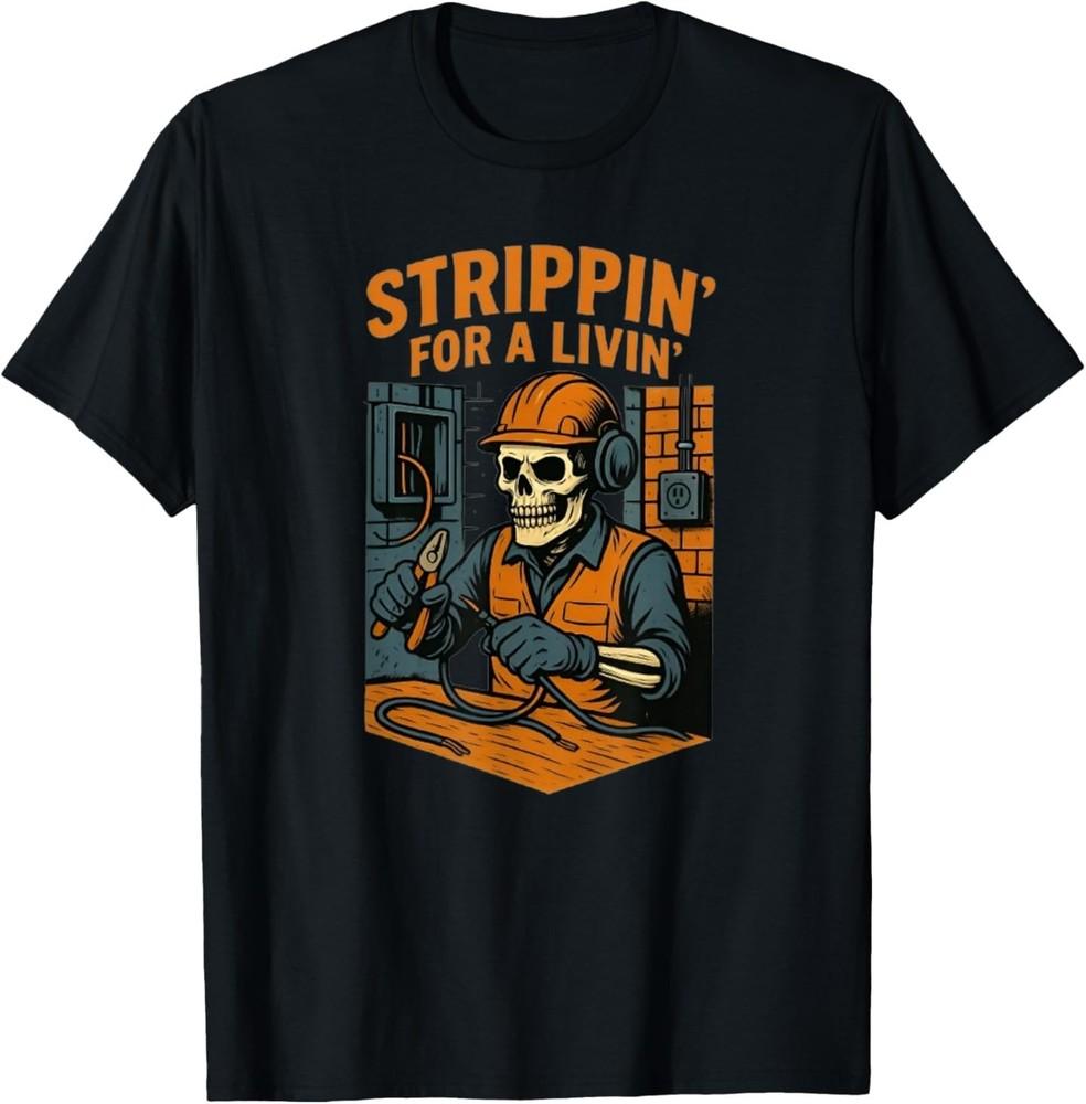 Funny electritian Design with a Skeleton T-Shirt 3XL