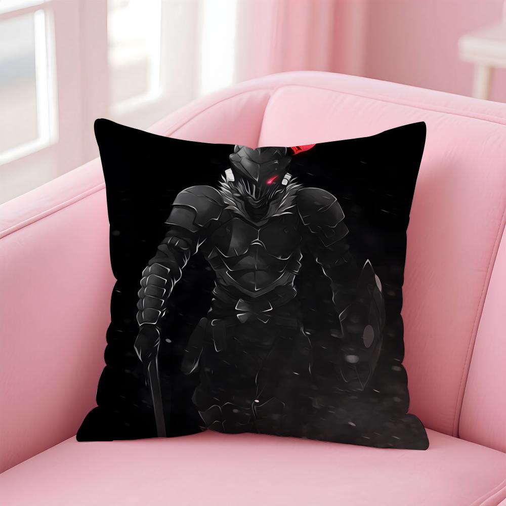 Handsome Anime Goblin SlayerCartoon Cushion Cover Pillow Case Soft Skin Friendly Fabric  Concealed Zipper