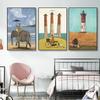 Vintage Nordic Abstract Landscape Canvas Wall Art Paintings Cartoon Dogs Posters and Prints Pictures Kids Bedroom Home Decor