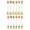 6pcs/set Christmas Spoons Stainless Steel Teaspoons for Coffee Ice Cream Sugar