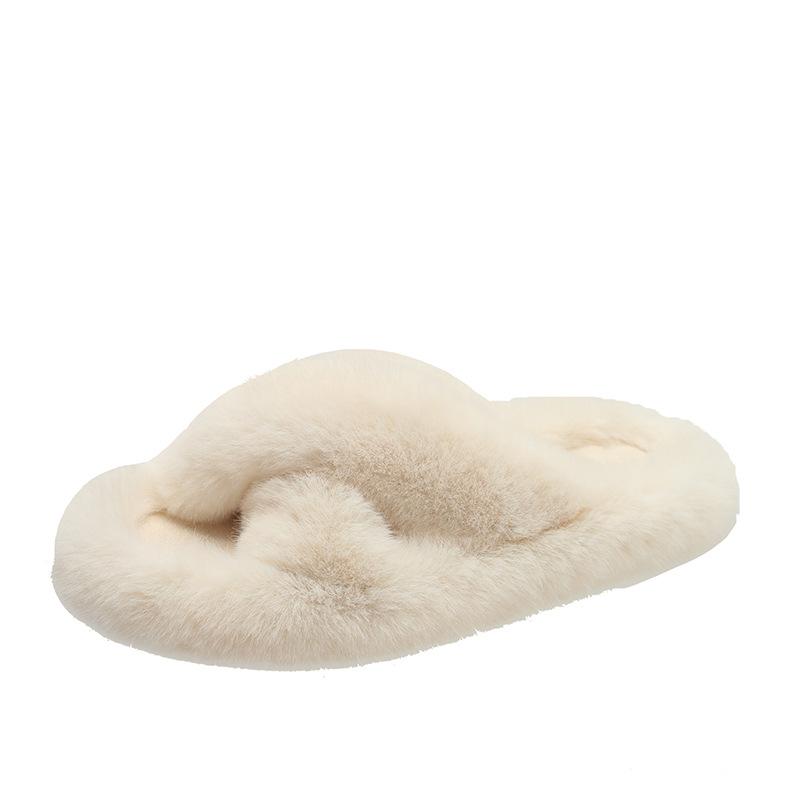 Premium Thick-soled Fluffy Slippers Women Spring and Summer Wear Fashion Internet Celebrity Fluffy Slippers Heightening Cotton Slippers Autu