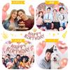 Iysoll Birthday Balloon Decoration Set Happy Birthday Garland Confetti Balloons Double-sided Tape Ribbon Pink Rose Gold