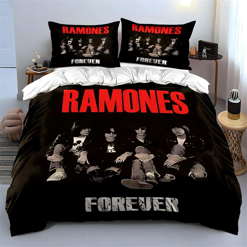 Ramones Band Graphic Print Bedding Duvet Cover Set Duvet Cover Pillowcases (1*Duvet Cover 2*Pillowcases, without duvet insert)