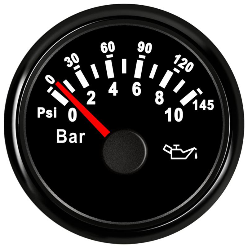 Cars 52mm Oil Pressure Gauges 0-10Bar 0-145Psi Devices Mechanical Oil Pressure Sensors M10x1 NPT1/8 Senders 0.5 / 0.8Bar Warning BN