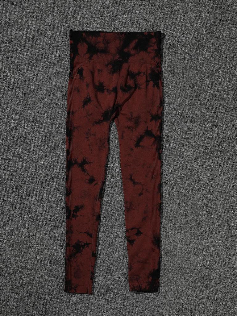 Women's High-Waist Tie-Dye Yoga Pants - European & American Style, Peach Hip-Lifting, Outerwear Fit