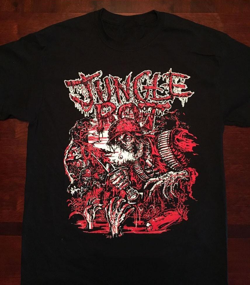 Черная унисекс хлопковая футболка Jungle Rot Slaughter Все размеры LI1649 Унисекс футболка L