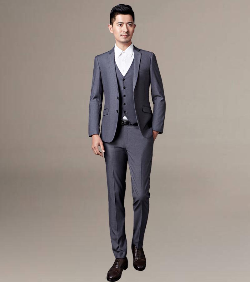 

Мужской деловой костюм в корейском стиле на весну/лето 2024 года - Двойка, одежда для собеседования для студента 54 серый