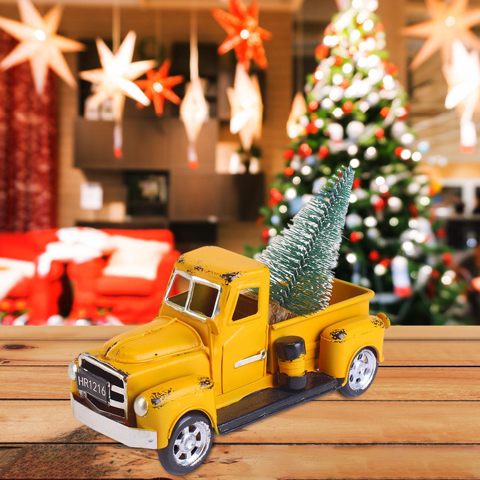 

Christmas Farmhouse Truck Pickup Truck Car Model for Home Christmas Decor жёлтый