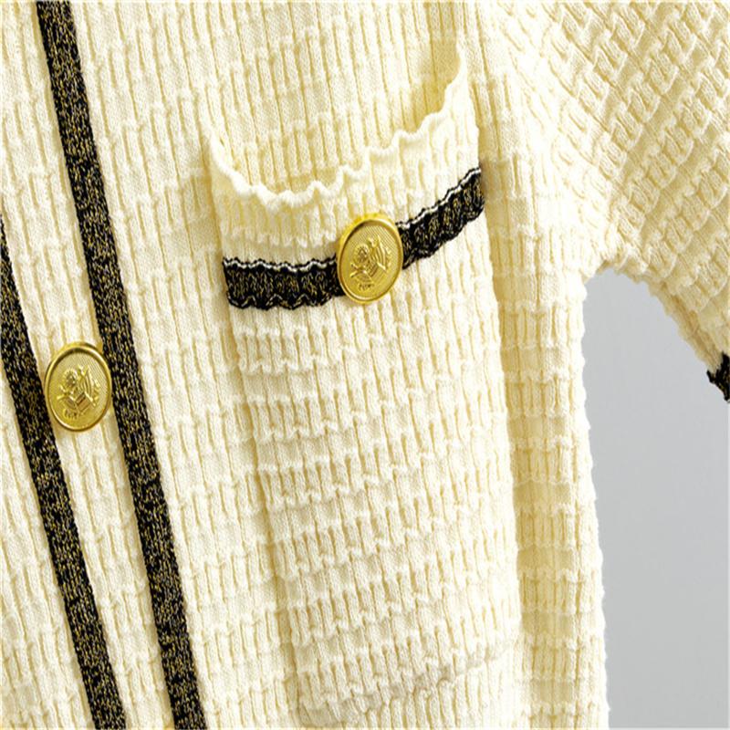Summer Knitted Dress Fashion Women's Short Sleeve Waist slimming A-line Dress