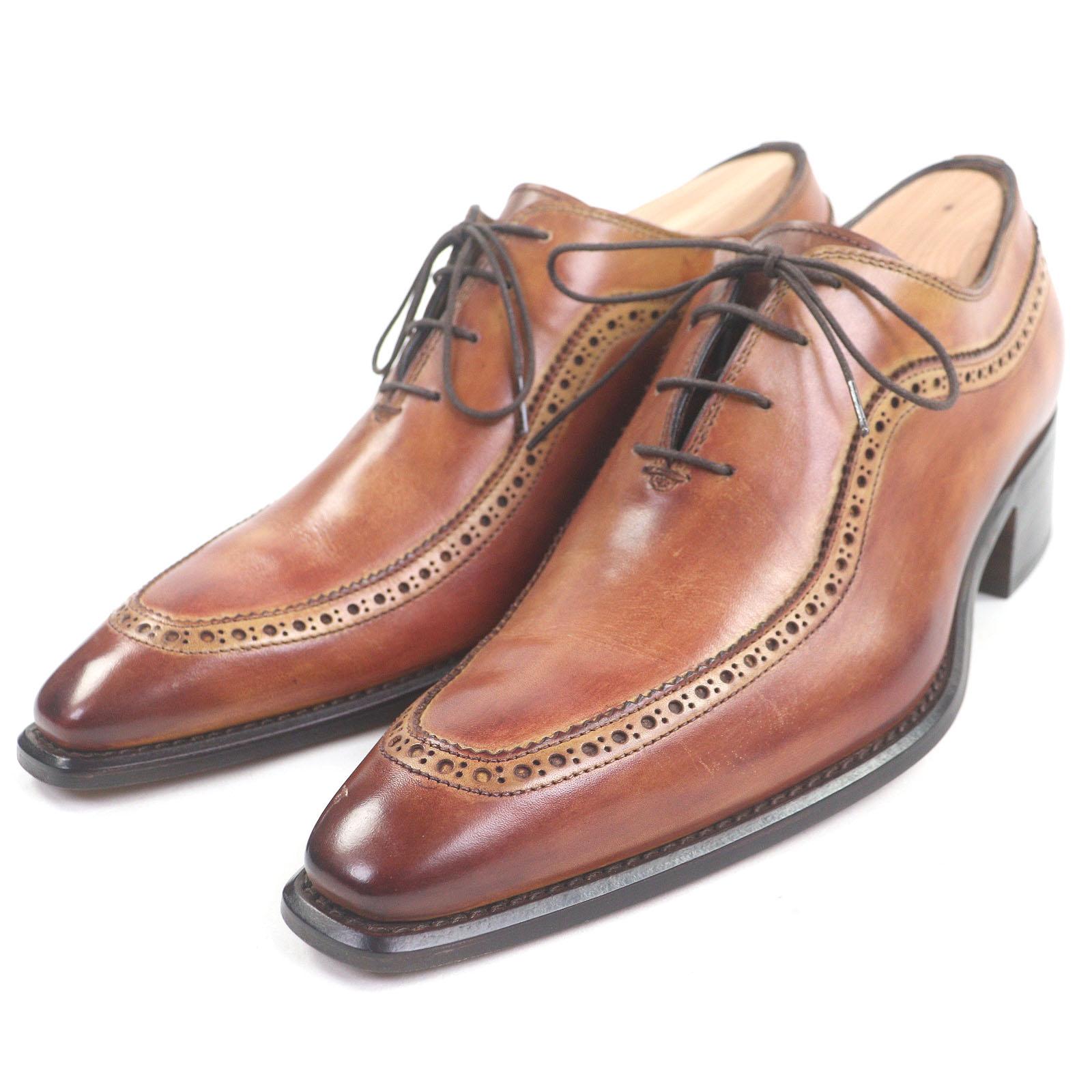 

Excellent FRANCESCO BENIGNO Dress shoes Perforated Lace-Up Brown leather mens 6 Used