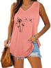 Women Fashion V Neck Printed Sleeveless Top Summer Casual Pullover Loose Tank Top