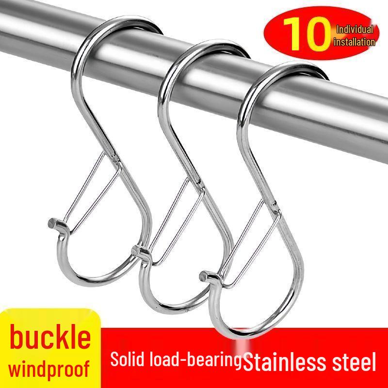 Windproof Stainless Steel S-Hook: Anti-Drop, Multi-Functional Kitchen Hanging Hook