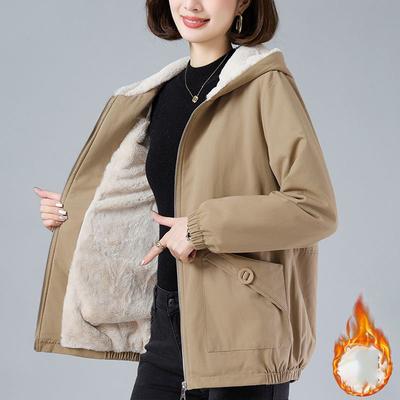 Autumn Winter Women's Fleece Jacket Coats Female Hooded Windbreaker Outerwear Warm Parka Thick Female Hoodies Jackets