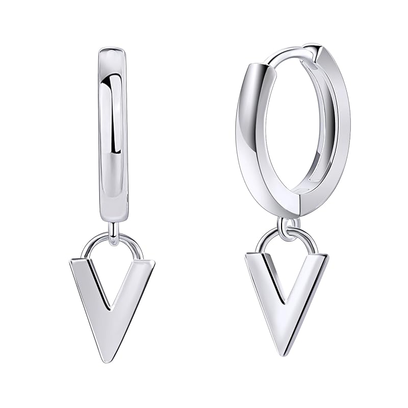 

earrings ladies silver hoop sway V hoop earrings ladies Popularity earrings sway 925 silver earrings Leave it on cute Fashionable Compatible with