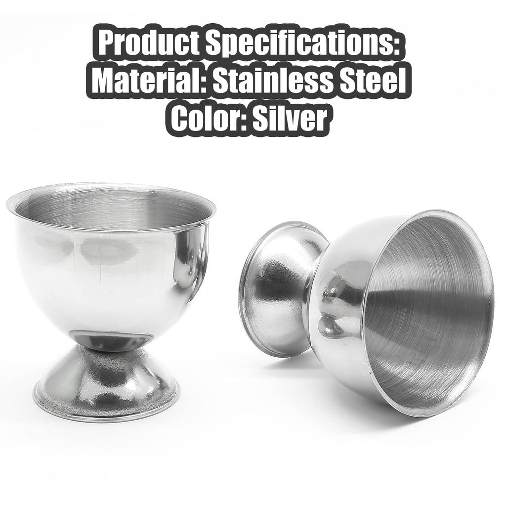 4PCS Egg Cups Stainless Steel Soft Boiled Egg Holder Breakfast Tray Cooking Tool Egg Storage Holder for Brunch Kitchen Gadgets