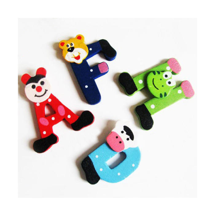 

(проектор)26шт деревянные магниты с алфавитом из мультфильма детская развивающая игрушка One Size