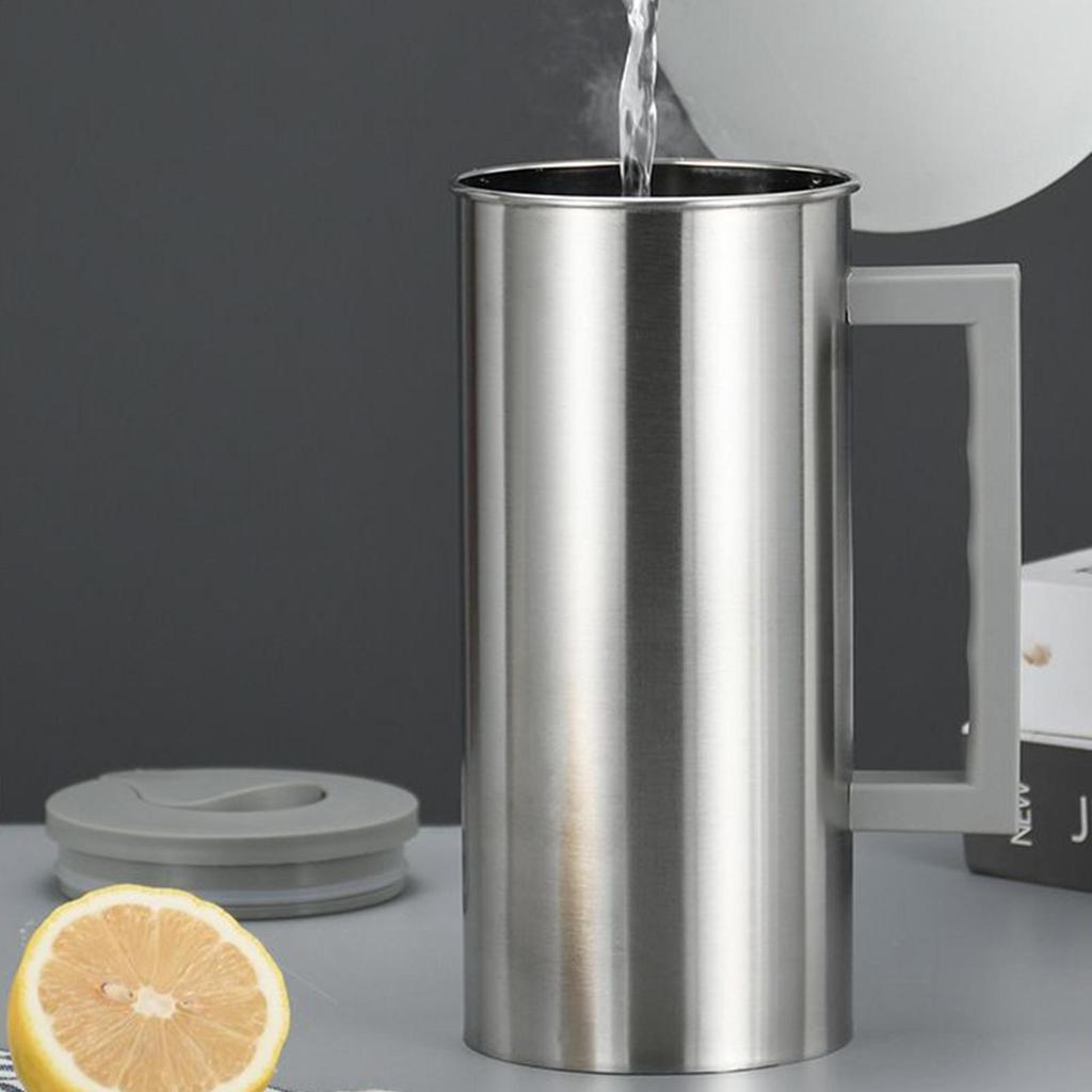 Coffee Pitcher Large Capacity Juice Pitcher With Lid Lightweight Drinking Dispenser Container With Non-Slip Handle For Hot Cold
