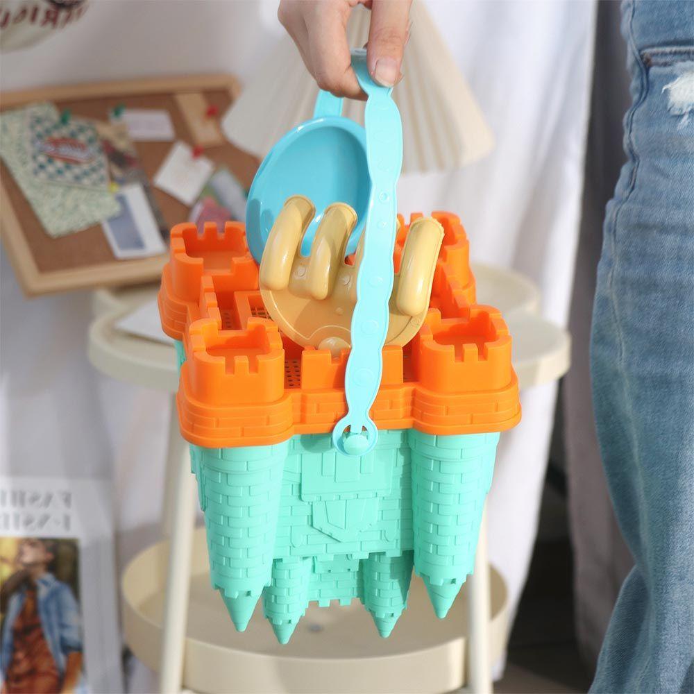 Summer Toys Beach Sand Toys Set Beach Accessories Yellow Castle Sand Mold Toy Fun Plastic Castle Bucket Play Sand Set
