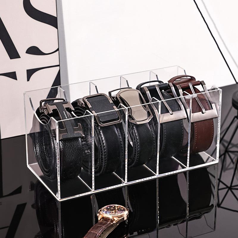 Transparent Acrylic Storage Boxes  Desktop Belt Multi-Grid Organizer Cosmetic Storage Boxes With Dividers